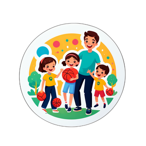 親情互動的家庭貼紙