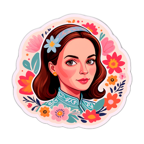 Design samolepky s portrétem Petry Nesvačilové v moderním stylu