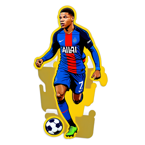 Autocollant de Mbappé en Action