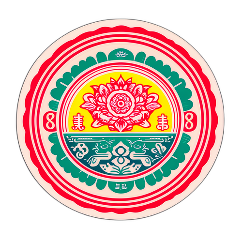 Ностальгическая наклейка с денежной субсидией в восточном стиле