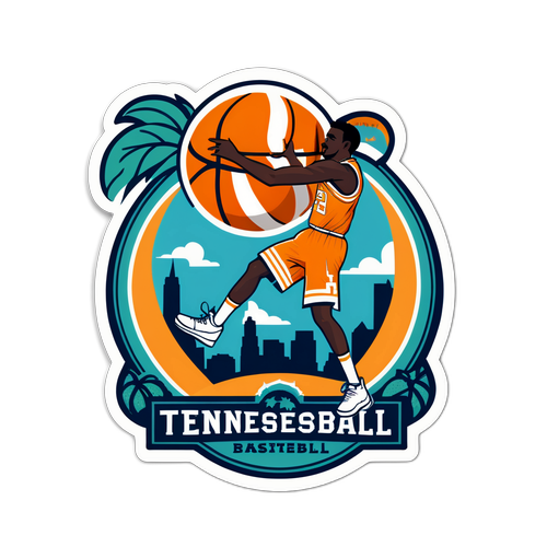 Whimsical Tennessee Basketball Sticker