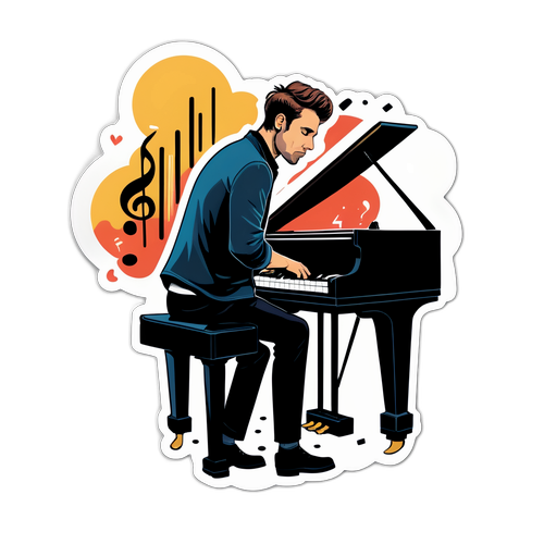 Künstlerische Darstellung von Brandon Blackstock am Klavier