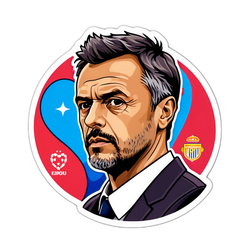 Sticker van Luis Enrique met een tactisch bord en liefde voor voetbal