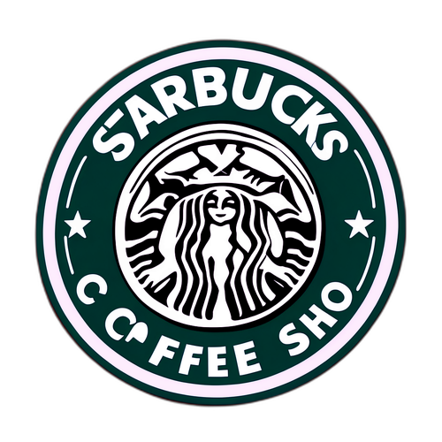Sticker van een Koffiezaak met Starbucks Logo
