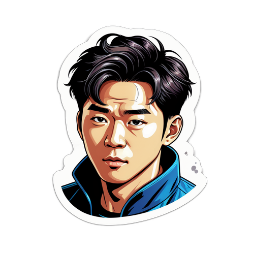 Disenyong Sticker ng Isang Estiladong Portrait ni Kang Dong Won