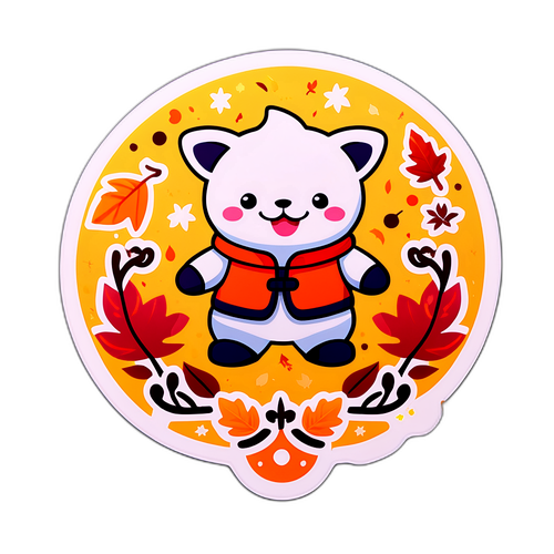 מדבקת סביו ווקנין בעיצוב סתווי