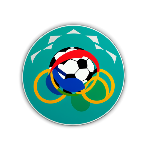 Der perfekte Sticker für Sportfans: Minimalistischer Fußball und Olympische Ringe vereint!