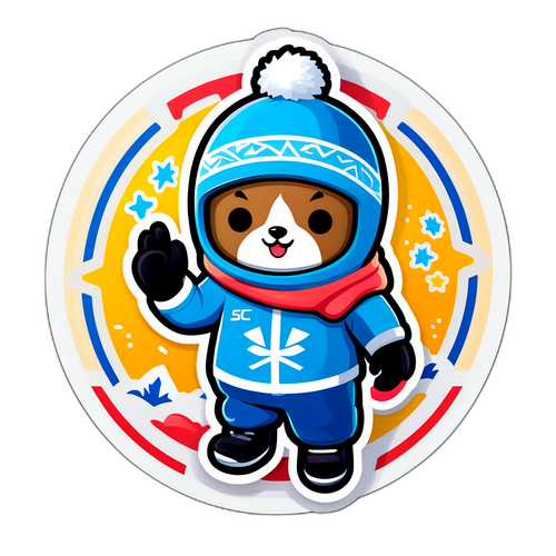 冬季奧林匹克吉祥物貼紙設計