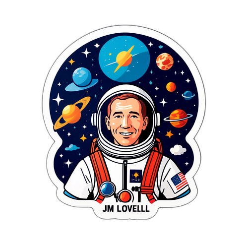Adesivo Minimalista di Jim Lovell