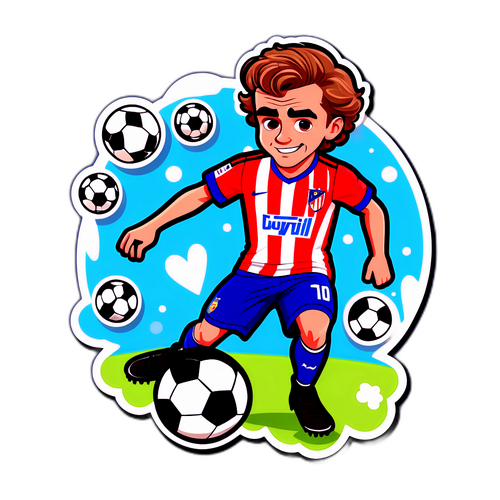 Antoine Griezmann som tecknad karaktär