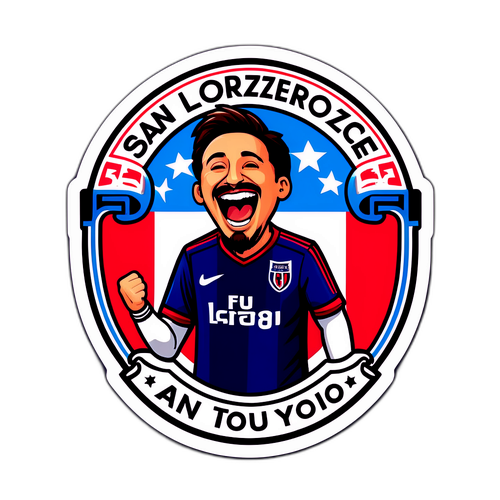 Diseño de un sticker divertido sobre cuando juega San Lorenzo