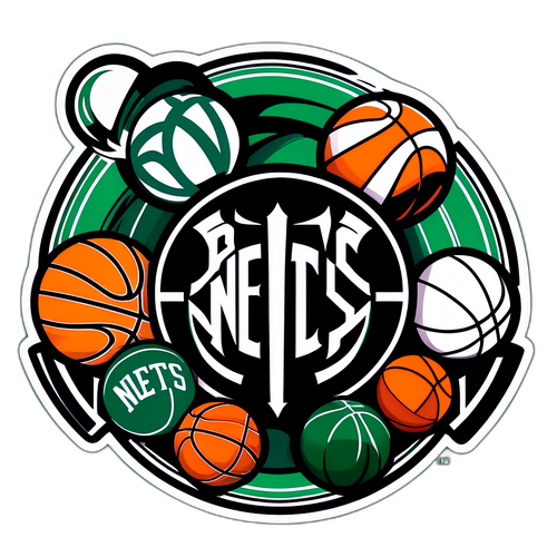 Brooklyn Nets and Boston Celtics Intertwined Sticker