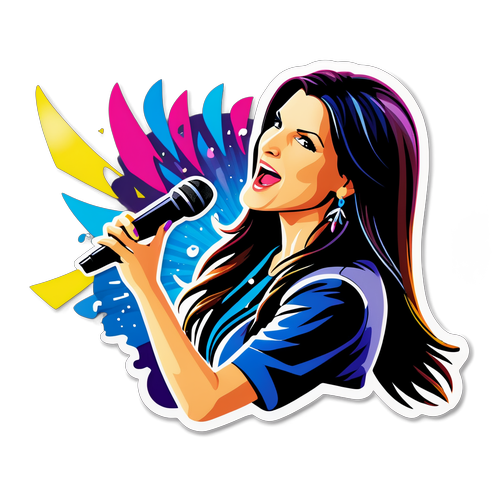 Laura Pausini in Azione: Scopri il Potere Emozionante della Musica con il Nostro Nuovo Sticker!