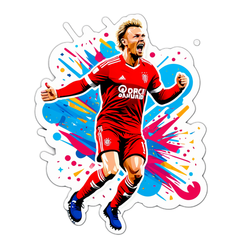 Energisk sticker af Rasmus Højlund