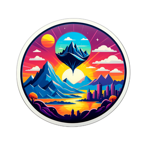 Surrealna naklejka z filmowym ikonem