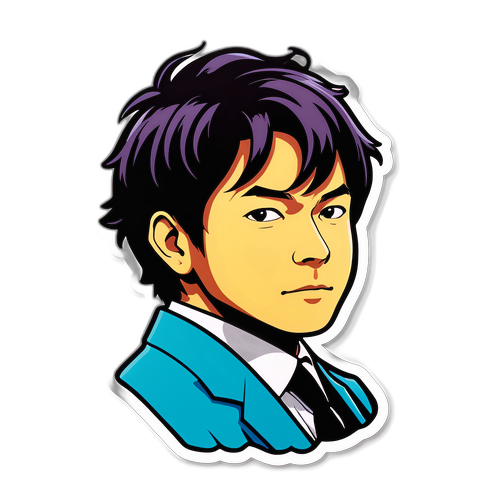 藤木直人シルエットのカラフルステッカー