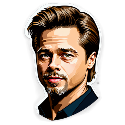 Artystyczna Naklejka Brad Pitt z Ról Filmowych