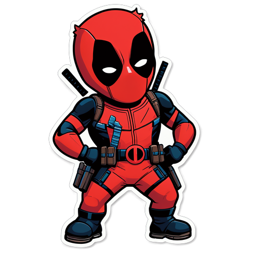 Uventet Humor Med Deadpool: Oppdag Den Chibi-Stil Klistremerket Som Vil Få Deg til Å Le!