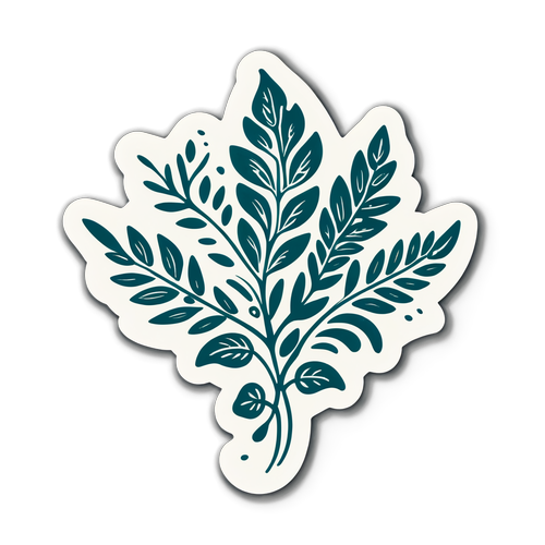Botanical Leaf Pattern Sticker