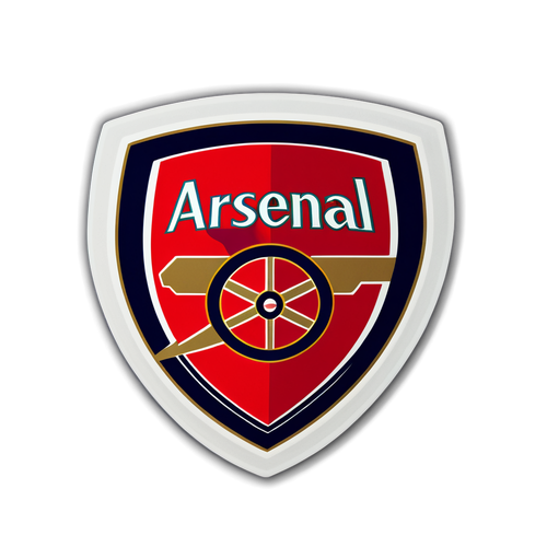 Stiker Minimalis Logo Arsenal dengan Gaya Dinamik