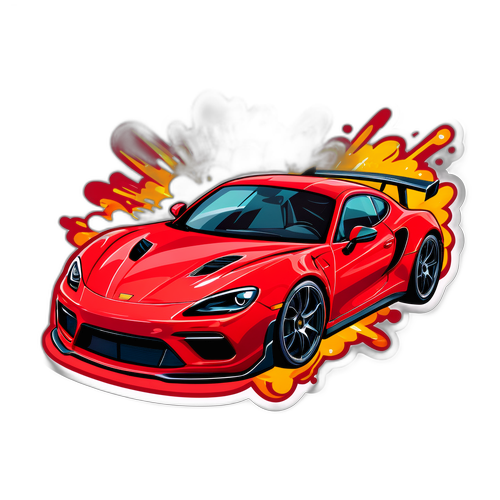 Екстравагантна червона автівка з вибуховими кольорами