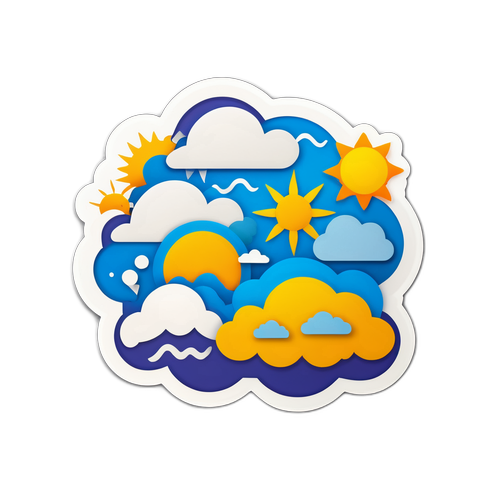 울산의 날씨 아이콘 조화 디자인