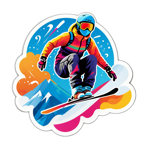 מדבקת סקי צבעונית