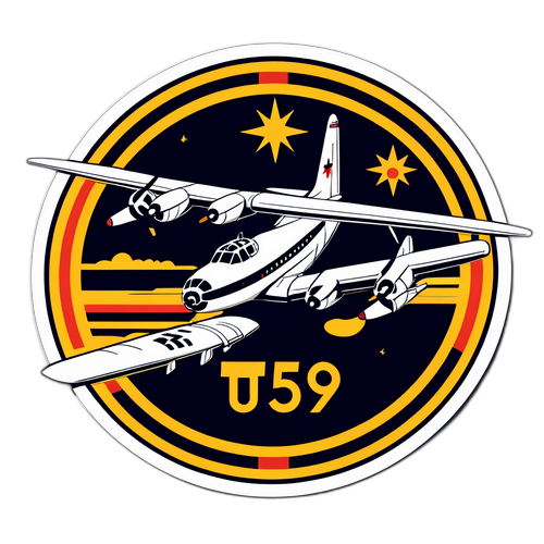 Вінтажний авіаційний наліпка з ТУ-95