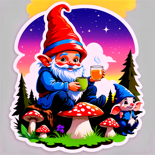 Charming Gnome with Woodland Friends