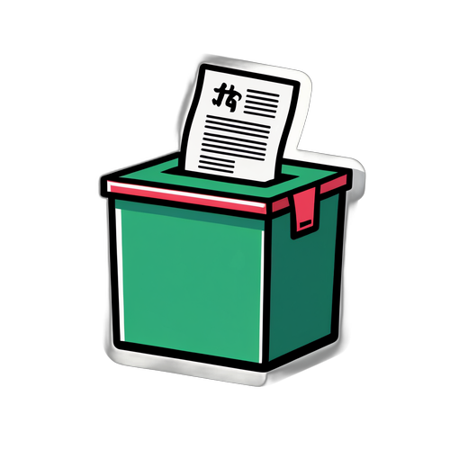 投票箱と投票用紙のイラスト