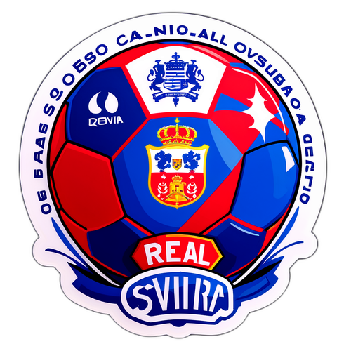 Naklejka z piłką nożną i motywami związanymi z meczem Real Oviedo – Osasuna