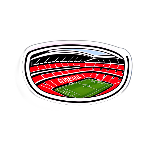 สติกเกอร์คำว่า 'Gooners' พร้อมภาพสนามของอาร์เซนอล