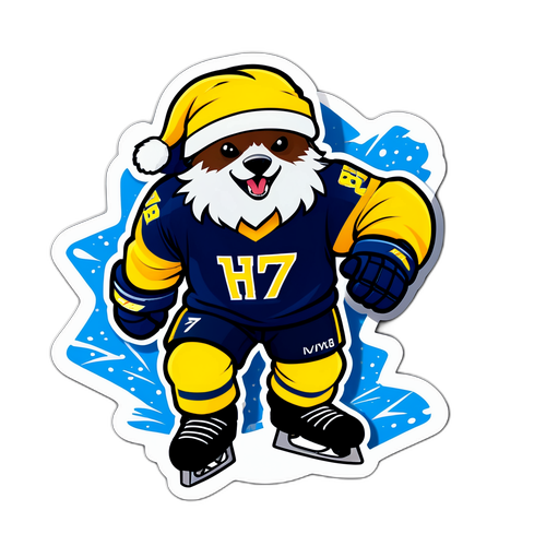 HV71 Maskot i Festlig Miljö