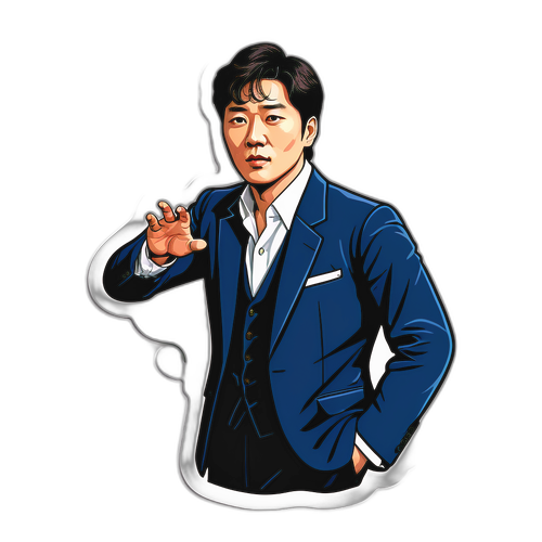 Sticker Bergaya Menggambarkan Kang Dong Won