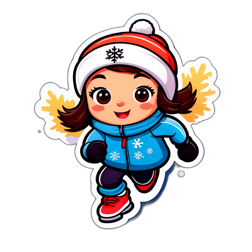 Schattig cartoon van winteratleet