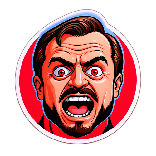 Стикер Александра Иванова с забавным выражением лица в гостиничном номере