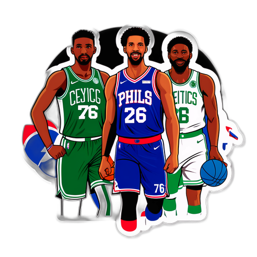 Pegatina celebrando el juego 76ers vs Celtics