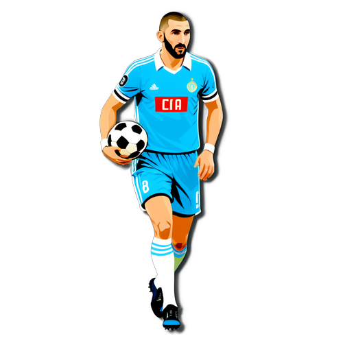 Karim Benzema Retro Voetbals sticker