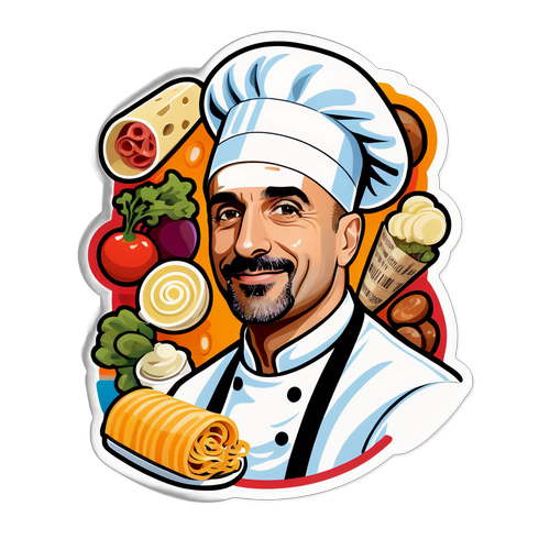 Barevná nálepka šéfkuchaře