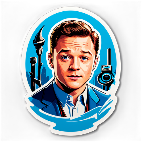 Autocollant représentant Taron Egerton dans ses personnages célèbres