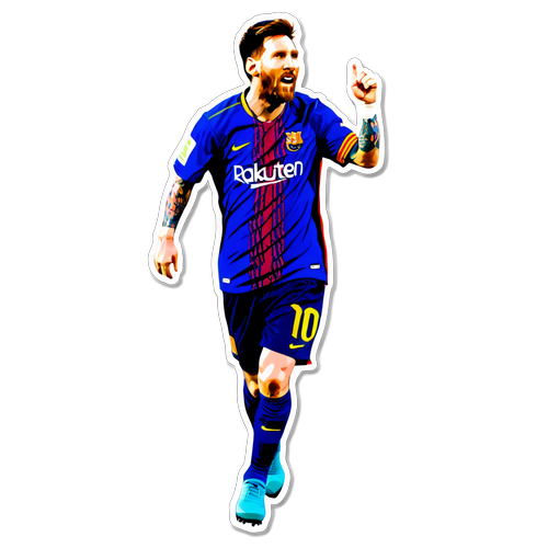 Stiker Messi Merayakan Gol