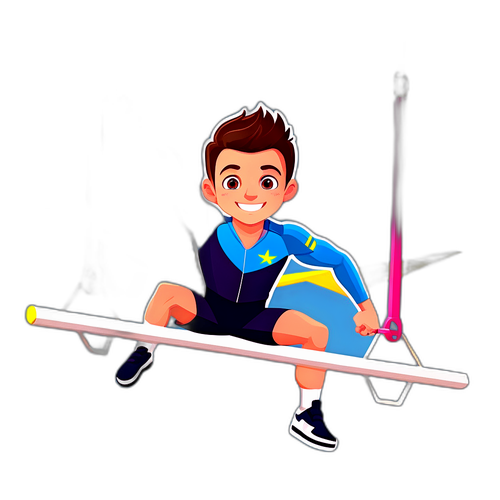 Gimnast Marius Urzica pe bara orizontală