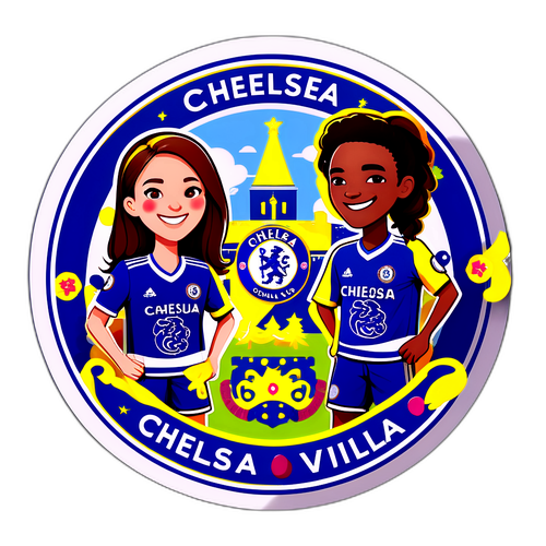Stiker Ceria Chelsea vs Villa