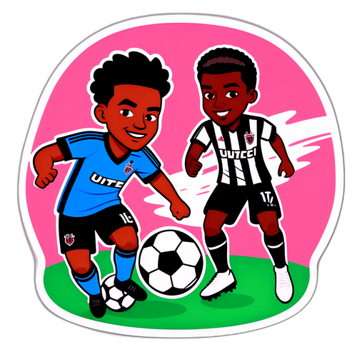 Gambaran Kartun Pemain Bola Sepak D.C. United dan Inter Miami