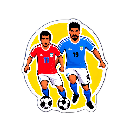 Paraguay ve Uruguay Futbolcuları: Şiddetli Mücadele