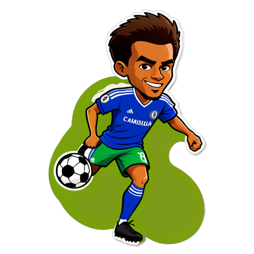 Pemain Bola Sepak Kartun Dribbling