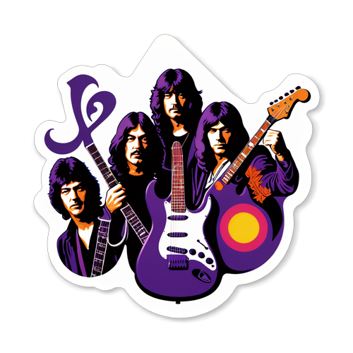 Hyllest til Legends: Deep Purple Klistremerke med Episk Gitarkunst!