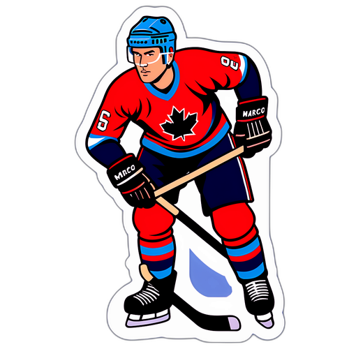 Vintage Hockey Player Sticker