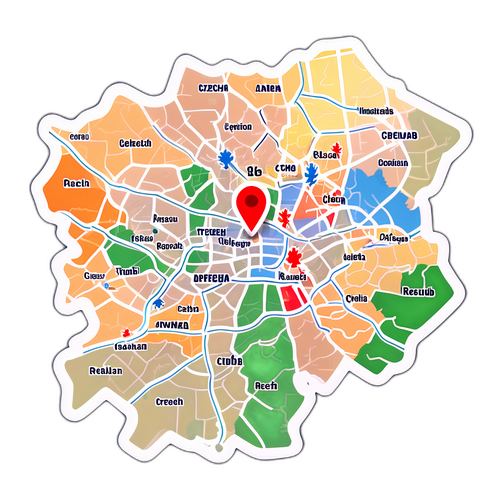 Mapa Czech z podkreślonymi miastami dotkniętymi epidemią