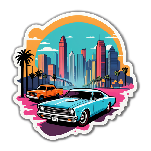 Edgy Sticker na may Iconic na Lokasyon mula sa GTA 6